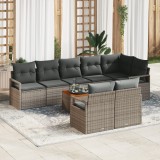 vidaXL Set canapele grădină Set 5 Gri Ratan Mare Picioare reglabile