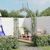 Arcadă Grădină Metalică vidaXL Plante Cățătoare, V&acirc;rf Ascuțit, 129x60x283 cm, Fier Durabil, Verde &Icirc;nchis