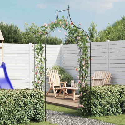 vidaXL Arcadă de grădină plante cățărătoare v&amp;acirc;rf ascuţit verde &amp;icirc;nchis foto