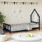 Cadru de pat pentru copii, negru, 90x190 cm, lemn masiv de pin GartenMobel Dekor