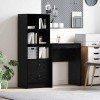 Birou cu spațiu de depozitare cu sertar 2 pcs Stejar negru