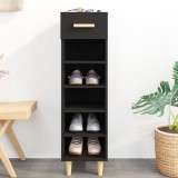 vidaXL Pantofar, negru, 30x35x105 cm, lemn compozit