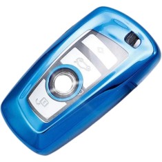 Husa Cheie Smartkey Compatibila cu BMW 3 4 Butoane Albastra TPU+PC BMW Seria F