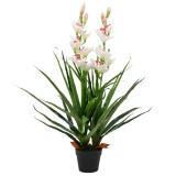 VidaXL Plantă artificială Orhidee Cymbidium cu ghiveci 100 cm verde