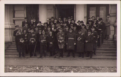 HST P1518 Poză general și ofițeri Liceul Militar Regele Ferdinand I Chișinău foto