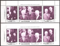 RAS AL KHAIMA 1970 PERSONALITATI FRANCEZE ( 2 serii dt. + ndt.) MNH