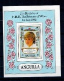 Anguilla 1984 - Printul Henry, supratipar pe Diana, colita neuzata