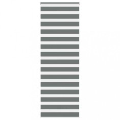 vidaXL Jaluzea tip zebra gri &icirc;nchis lățime țesătură 75,9 cm poliester