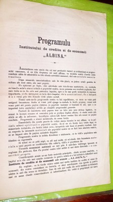 F903-I-Programul I.C.E. ALBINA 1871 cu Comitetul Fondator. foto