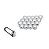 Set 20 Capace Prezoane 17mm Crom + Clește Montare Universal | Protectie Roti, Aspect Elegant
