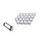 Set 20 Capace Prezoane 19 mm + Clește de Montare &ndash; Crom