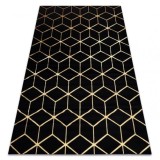 Modern covor 3D GLOSS 409C 86 Cub stilat, glamour, art deco negru / aur, 80x150 cm, Dreptunghi, Polipropilena