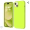 Husa silicon antisoc cu microfibra interior pentru Iphone 15 Plus Verde Neon