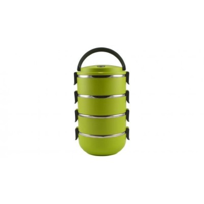 Recipiente pentru transport mancare, plastic, set 4 buc, verde, 4x500 ml, Perfect Home foto
