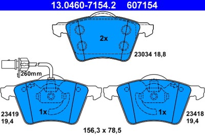 ATE 13.0460-7154.2 set placute frana,frana disc foto