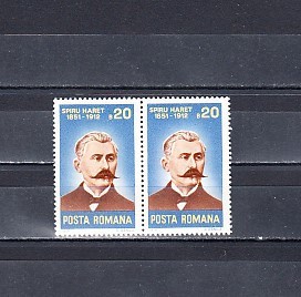 M1 TX6 5 - 1976 - Aniversari II - Spiru Haret - pereche de doua timbre foto