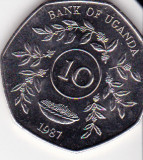 Uganda 10 Schillings 1987 UNC, Africa