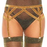 Leg Avenue Accessories-Centură Jartieră Elastică Lurex One Size