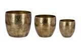 Cumpara ieftin Set 3 vaze metal auriu Bimala 24.5x24.5 cm, 33x30.5 cm, 40x34 cm