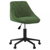 vidaXL Scaun de masă pivotant, verde &icirc;nchis, catifea (335487)