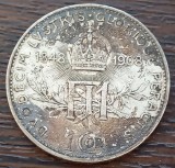 (A975) MONEDA DIN ARGINT AUSTRIA - 1 CORONA COROANA 1908, COMEMORATIVA - 60 DE ANI DE DOMNIE FRANZ JOSEPH, PATINA SUPERBA, Europa