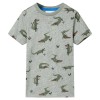 Tricou pentru copii, kaki deschis melanj, 104, vidaXL