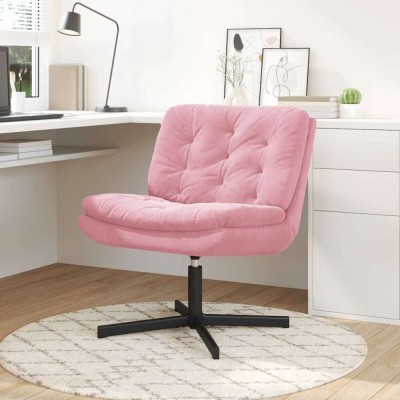 Scaun Relaxant Rotativ cu pernă Altele Manual Roz 63 x 75 x 76 cm Catifea foto