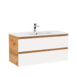 Masca Chiuveta Baie Leziter Vario Forte 100 cu Lavoar Ceramic Suspendat 100x52x46cm Stejar Alb