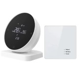 Termostat wireless WiFi pentru centrala pe gaz Earu R7, compatibil Tuya, cu receptor RF fara fir alimentat pe baterii, compatibil cu Alexa si Google H