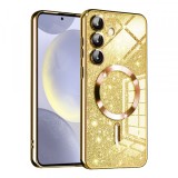 Husa MagSafe pentru Samsung Galaxy S24 S921, Techsuit, Luxury Glitter, Aurie