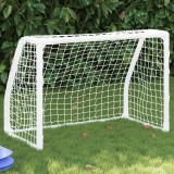 vidaXL Porți de fotbal de copii 2 buc., cu minge alb 64x35x48 cm metal 4008436