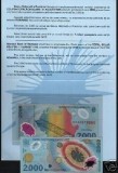 2000 lei in folder BNR UNC seria 001A