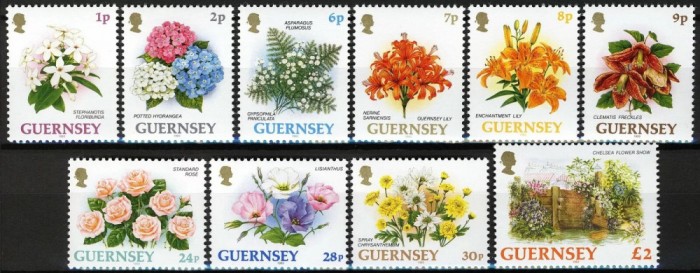 GUERNSEY 1993-FLORI -Serie completa de 10 timbre MNH