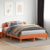 VidaXL Cadru de pat fără saltea, maro ceruit 140x200 cm lemn masiv pin 3207212