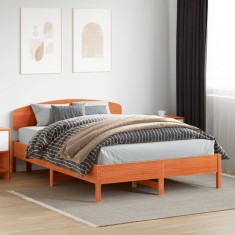 vidaXL Cadru de pat fără saltea, maro ceruit 140x200 cm lemn masiv pin 3207212