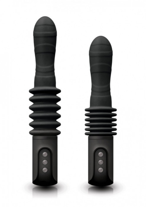 Vibrator Renegade Deep Stroker, 10 Moduri Vibratii, 3 Viteze Impingere, Silicon, USB, Negru, 22.8 cm