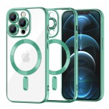 Husa MagSafe pentru Apple iPhone 12 Pro Max, Techsuit, Luxury Crystal, Verde Deschis