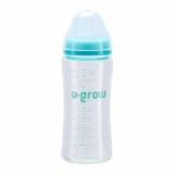 Biberon de sticla 260 ml+2 tetine extra, U-Grow
