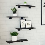 VidaXL Set de 4 plăci de raft , Stejar Negru, 40x10x1.5 cm, din lemn prelucrat.