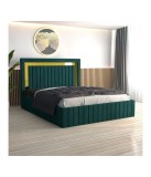 Pat Tapitat Ianis Verde + Saltea Lux Ortopedica 180x200cm