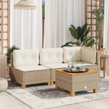 Masa gradina Gossi bej 55x55x36cm poliratan lemn acacia patrata