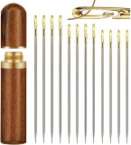 Set 12 Ace Inovatoare cu Gaura Speciala pentru Ata Salestore.ro&reg; cu suport din lemn natural, cusut manual/brodat