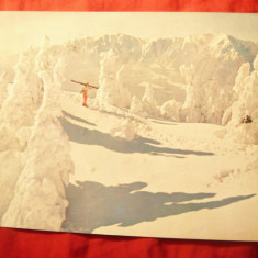 Ilustrata Predeal iarna circ. 1997 - Vedere spre Mtii Bucegi