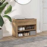 VidaXL Banchetă pantofar stejar artizanal 60x30x45 cm, lemn prelucrat