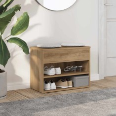 vidaXL Banchetă pantofar stejar artizanal 60x30x45 cm, lemn prelucrat