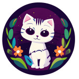 Cumpara ieftin Sticker decorativ Pisica, Alb, 60 cm, 8156ST, Oem