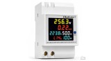 Qoltec Contor monofazat 6-&icirc;n-1 | Contor de consum de energie montat pe șină DIN | 230V | 100A | LCD | CT | 3P