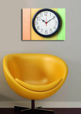 Tablou decorativ cu ceas Clock Art, 228CLA1628, Multicolor foto