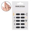Tatuaje Autocolante Degete, Set 10 Bucăți, Negru și Auriu, Oem