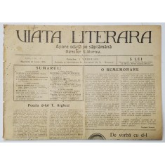 VIATA LITERARA , DIRECTOR G. MURNU , SAPTAMANAL , ANUL I , NR. 19 , 25 IUNIE , 1926